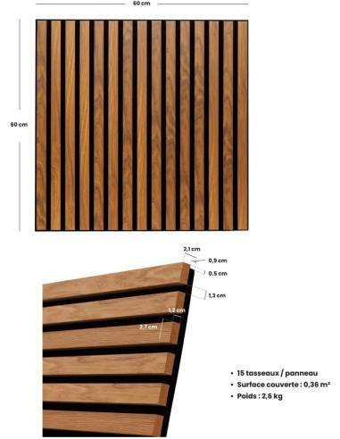 Atmosphera Pannello Decorativo Legno Colva 60x60 cm Noyer | shopincasa.it