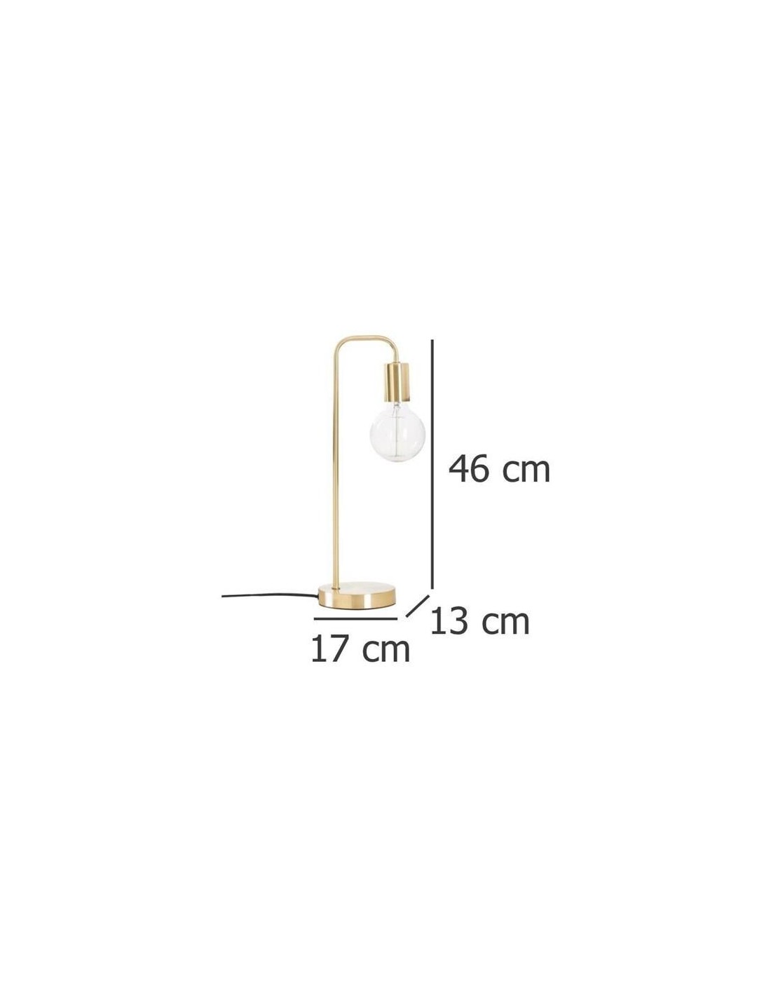 Atmosphera Lampada Dritta Keli Metallo e Cemento Oro H45 cm | shopincasa.it