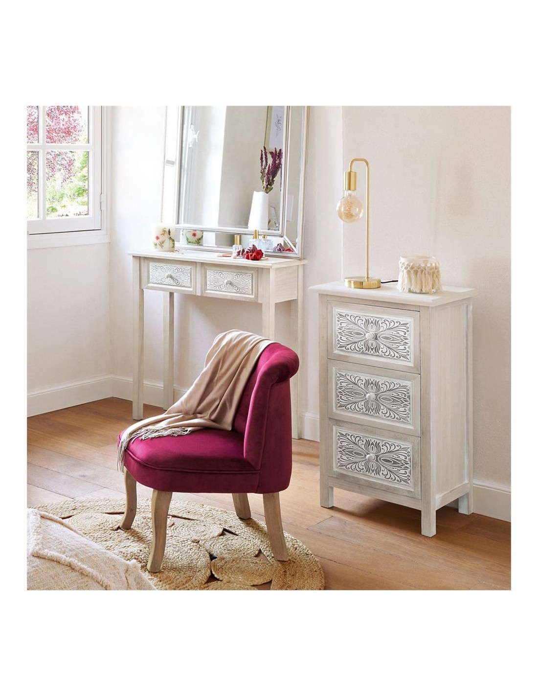 Atmosphera Lampada Dritta Keli Metallo e Cemento Oro H45 cm | shopincasa.it