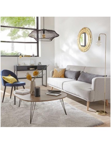 Atmosphera Lampada Dritta Keli Metallo e Cemento Oro H45 cm | shopincasa.it