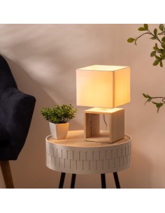 Atmosphera Lampada Quadrata in Legno H32 cm | shopincasa.it 2