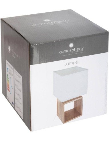 Atmosphera Lampada Quadrata in Legno H32 cm | shopincasa.it