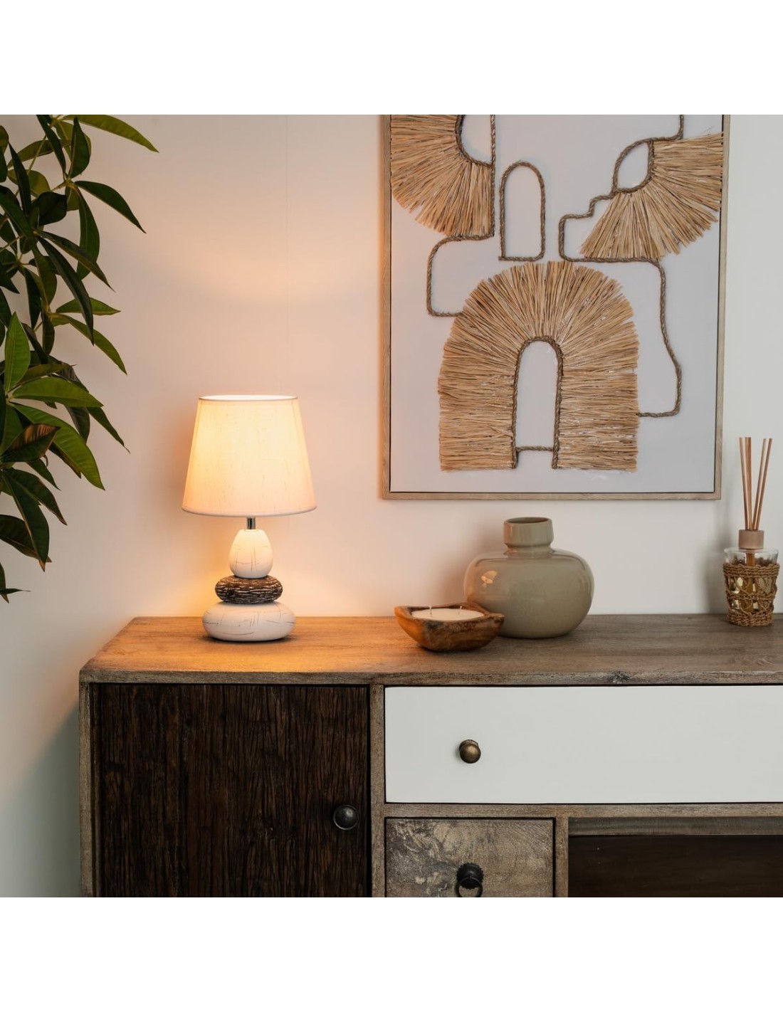 Atmosphera Lampada da Tavolo in Ceramica 3 Rulli H33 cm | shopincasa.it