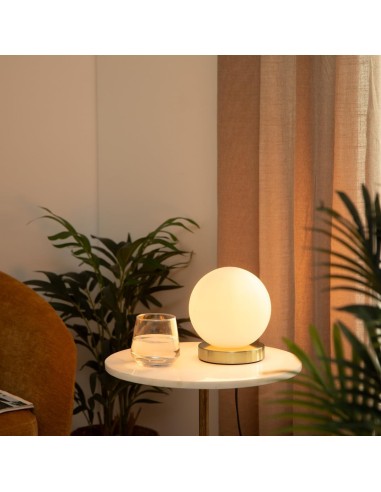 Atmosphera Lampada a Sfera Dris Vetro e Metallo Bianco H16 cm | shopincasa.it