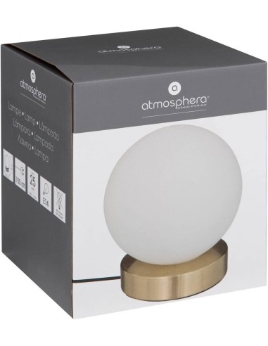 Atmosphera Lampada a Sfera Dris Vetro e Metallo Bianco H16 cm | shopincasa.it