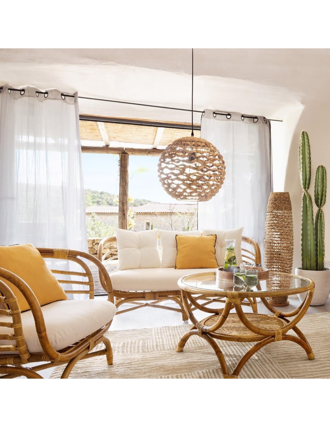 Atmosphera Lampada da Terra Intrecciata 118 cm Naturale | shopincasa.it