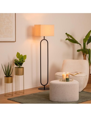 Atmosphera Lampada da Terra Alec Metallo Nero 38x28x154 cm | shopincasa.it