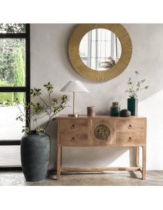 Atmosphera Lampada Jiling Metallo Dorato con Paralume Bianco H47 cm | shopincasa.it 2