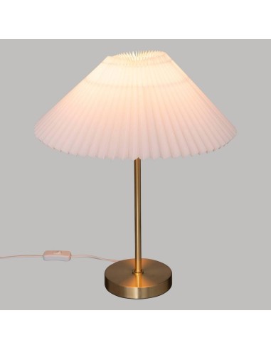 Atmosphera Lampada Jiling Metallo Dorato con Paralume Bianco H47 cm | shopincasa.it