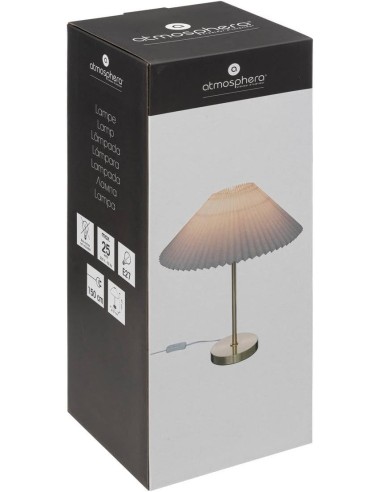 Atmosphera Lampada Jiling Metallo Dorato con Paralume Bianco H47 cm | shopincasa.it