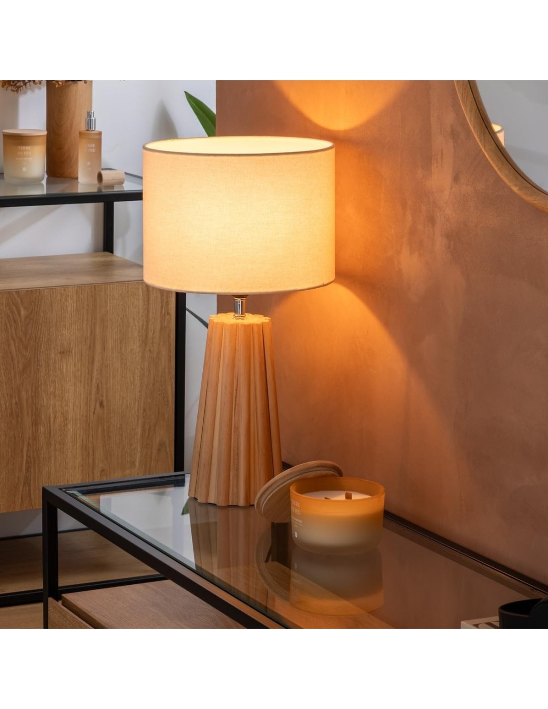 Atmosphera Lampada da Tavolo Adon Beige H53 cm | shopincasa.it