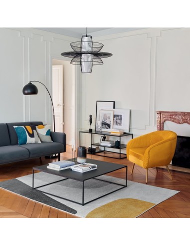 Atmosphera Lampada da Terra Metallo Nero Paralume Dorato-Ramato H175 cm | shopincasa.it