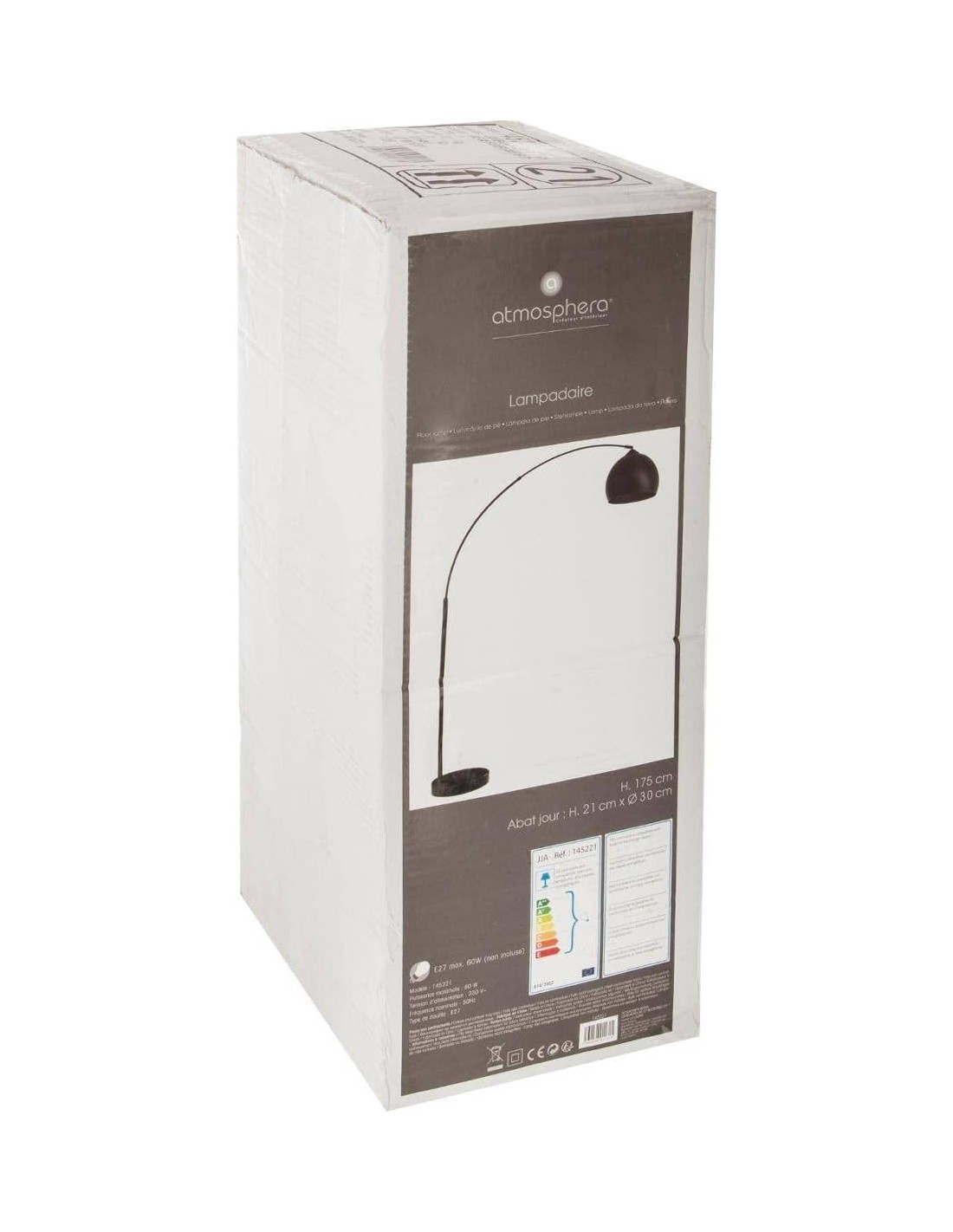 Atmosphera Lampada da Terra Metallo Nero Paralume Dorato-Ramato H175 cm | shopincasa.it