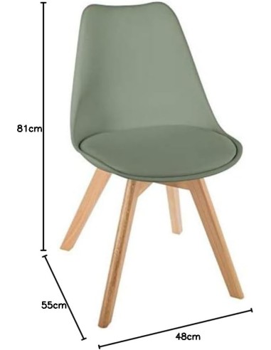 Atmosphera Sedia Baya Gambe Faggio Verde Kaki | shopincasa.it