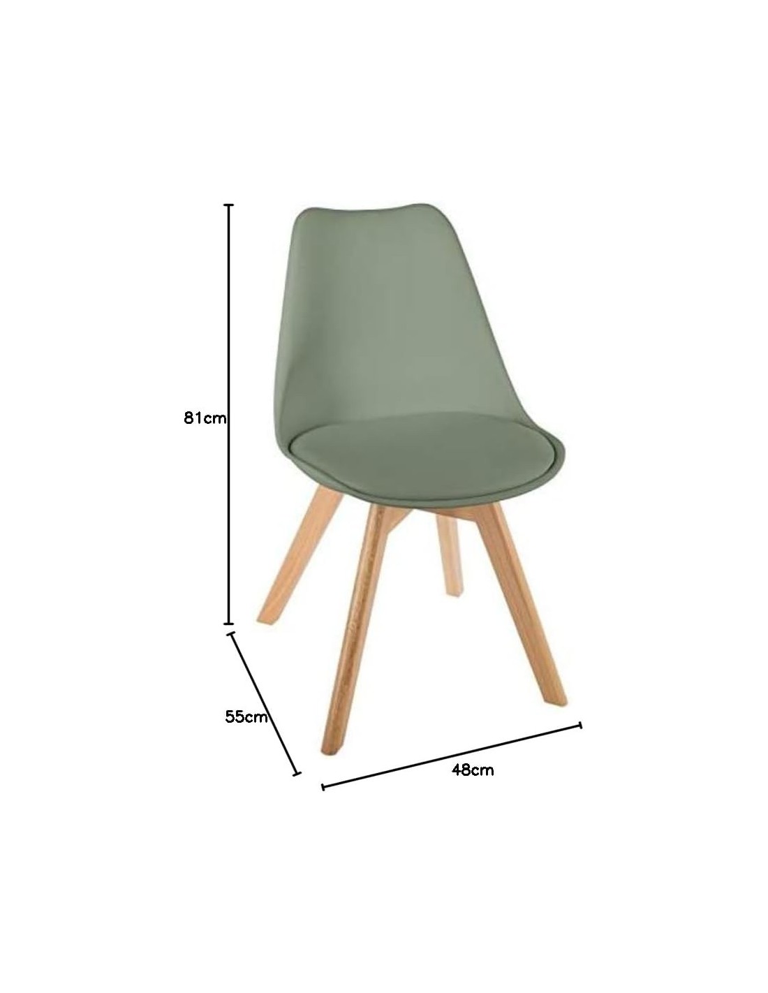 Atmosphera Sedia Baya Gambe Faggio Verde Kaki | shopincasa.it