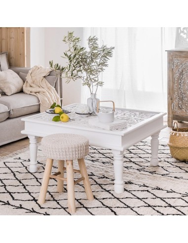 Atmosphera Sgabello Suzette Maglia Beige | shopincasa.it