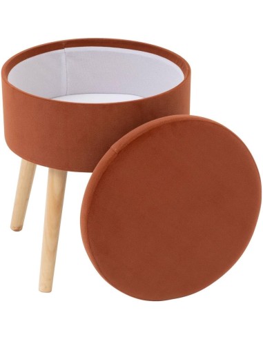 Atmosphera Sgabello Cassapanca "Tess" Velluto Ambra | shopincasa.it