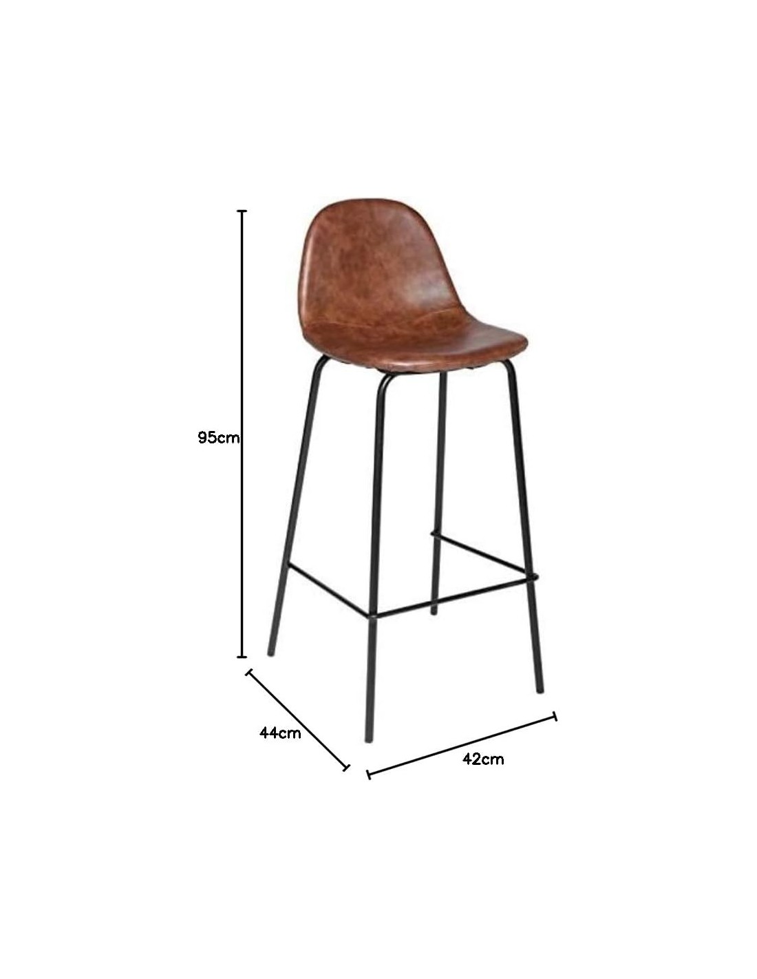 Atmosphera Sgabello da Bar "Vladi" Pelle Marrone | shopincasa.it