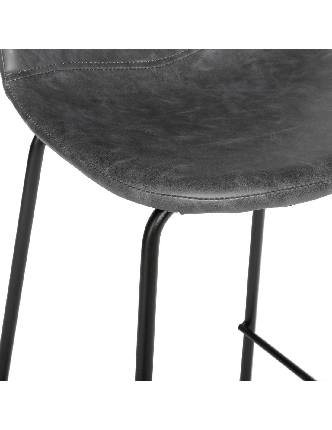 Atmosphera Sgabello da Bar "Vladi" Pelle Grigia | shopincasa.it