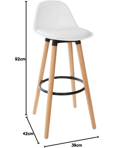 SGABELLO BAR MAXON 93CM BIANCO su Shop in Casa