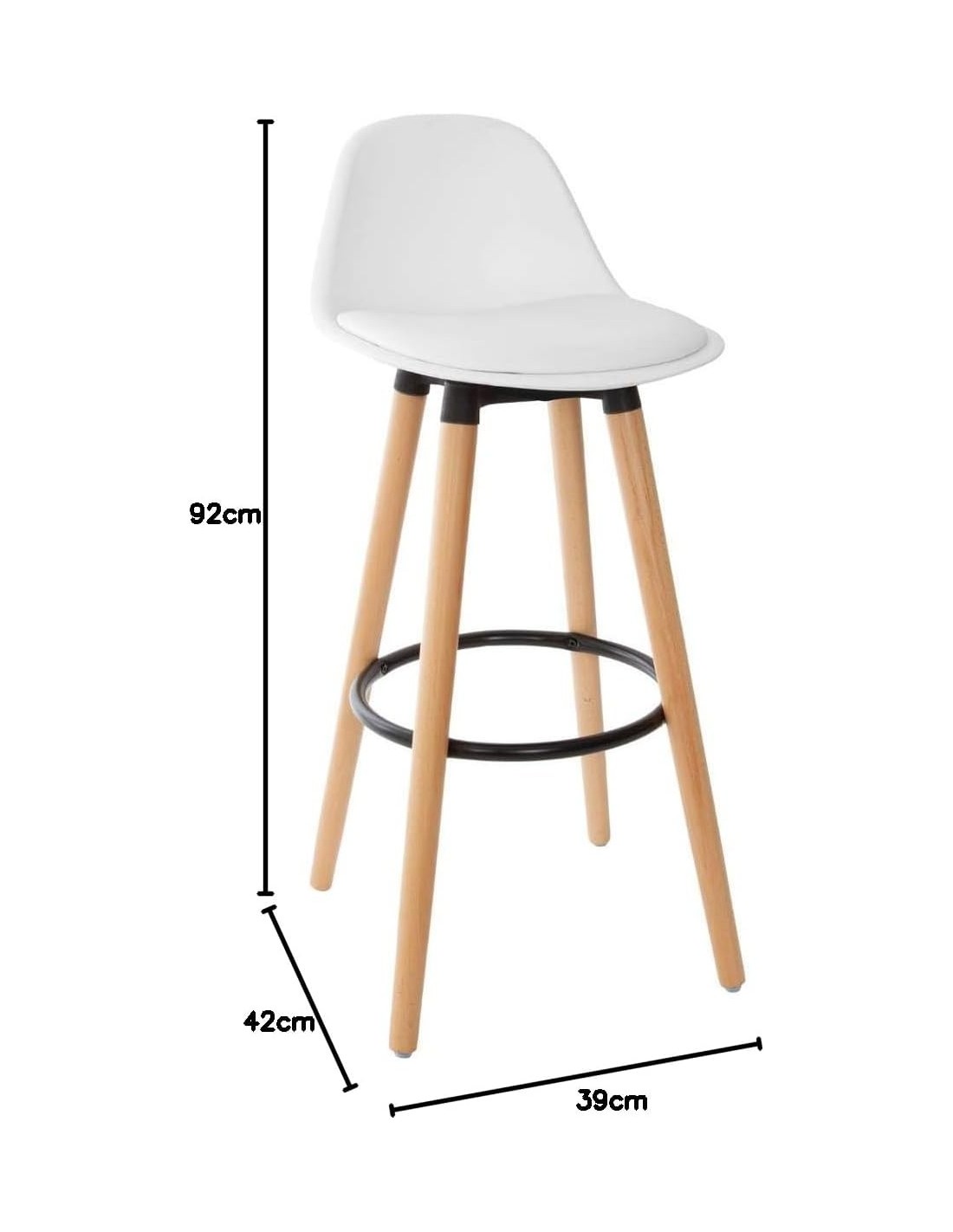 SGABELLO BAR MAXON 93CM BIANCO su Shop in Casa
