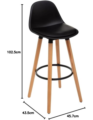 SGABELLO BAR MAXON 93CM NERO su Shop in Casa