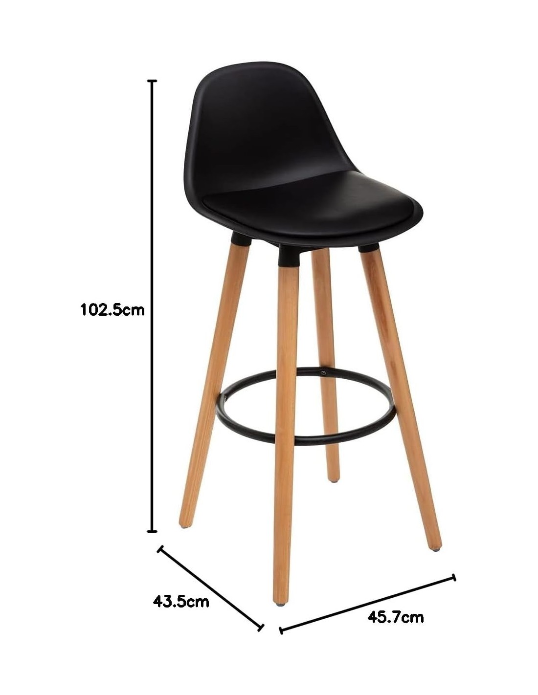 SGABELLO BAR MAXON 93CM NERO su Shop in Casa
