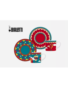 PORCELLANE: vendita online Set 2 tazzine con piattino Natale Bialetti linea Winter Wonderland in offerta
