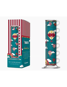 PORCELLANE: vendita online Set 6 tazzine impilabili Mongolfiera Natale Bialetti linea Winter Wonderland in offerta