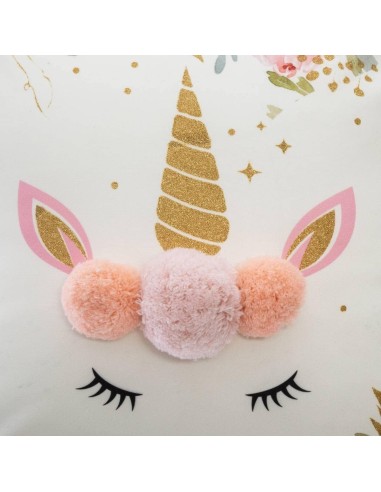 CUSCINO UNICORNO 40X40CM CON POMPOM su Shop in Casa