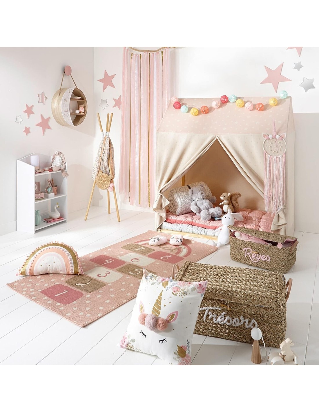 CUSCINO UNICORNO 40X40CM CON POMPOM su Shop in Casa