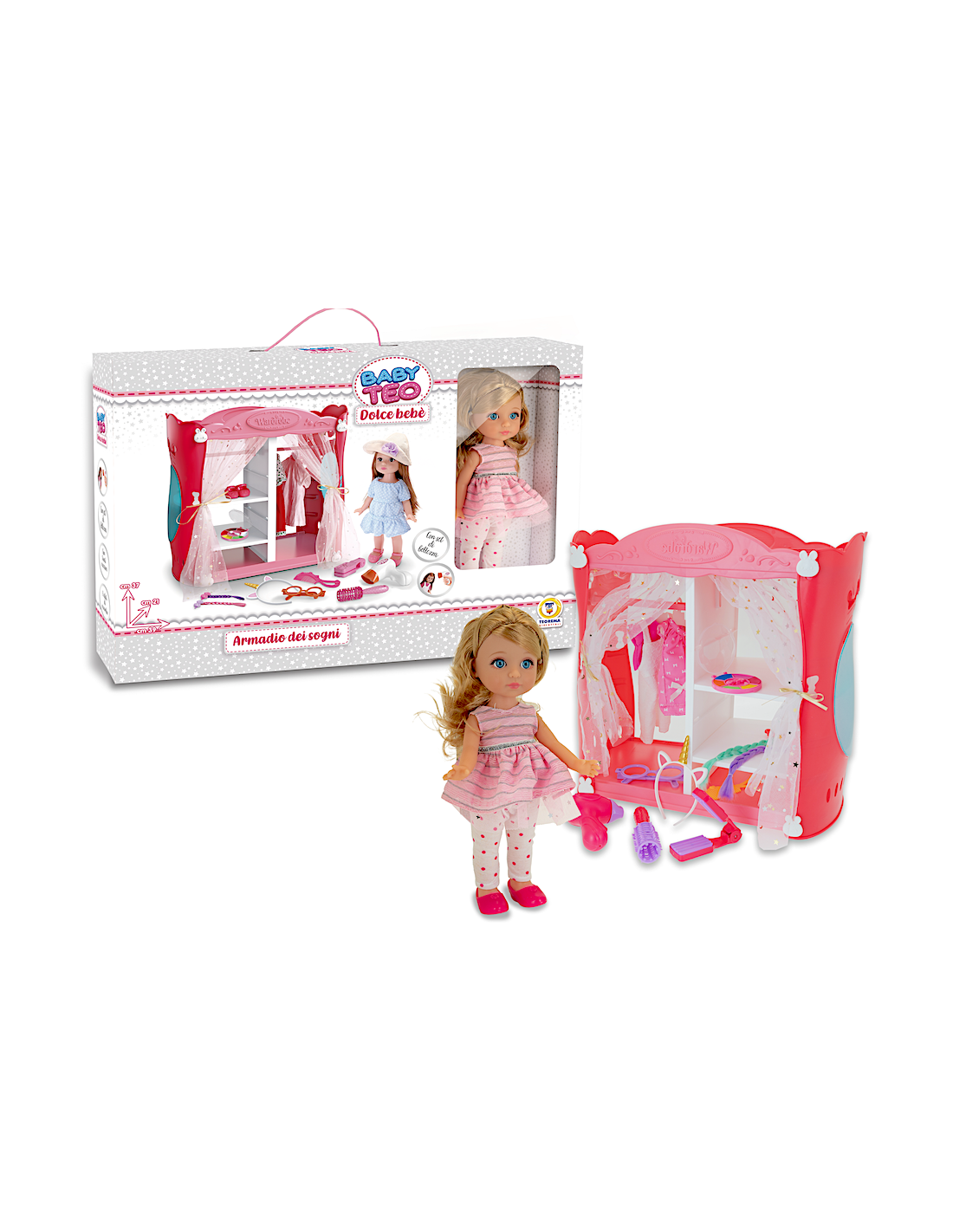 GIOCHI GIRL: vendita online BAMBOLA CON ARMADIO E ACCESSORI-BABY TEO - in offerta