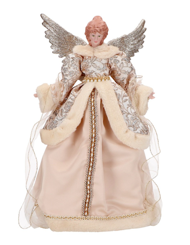 SFERE E PENDAGLI: vendita online Puntale di Natale angelo oro 35x15x42h, decorazione elegante per albero, la magia di Natale ...