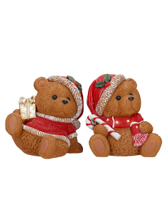 OGGETTISTICA NATALE: vendita online Orsetto di Natale seduto con led assortito, decorazione luminosa natalizia, la magia di N...