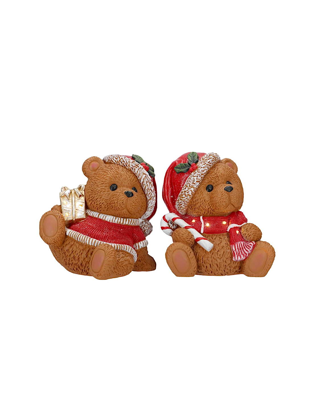 OGGETTISTICA NATALE: vendita online Orsetto di Natale seduto con led assortito, decorazione luminosa natalizia, la magia di N...