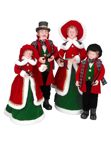 OGGETTISTICA NATALE: vendita online Famiglia cantori di Natale rosso verde, decorazione natalizia elegante, la magia di Natal...