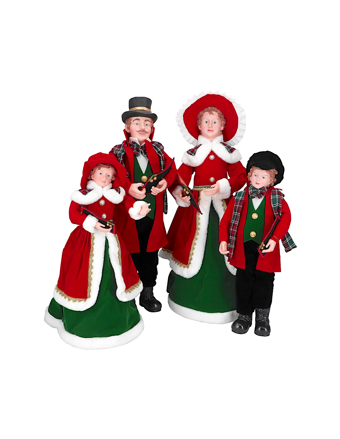 OGGETTISTICA NATALE: vendita online Famiglia cantori di Natale rosso verde, decorazione natalizia elegante, la magia di Natal...