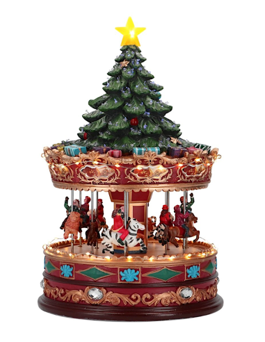 GIOSTRINE E VILLAGGI: vendita online Giostrina di Natale carosello con led 22x22x35cm, decorazione luminosa scenografica, la ...