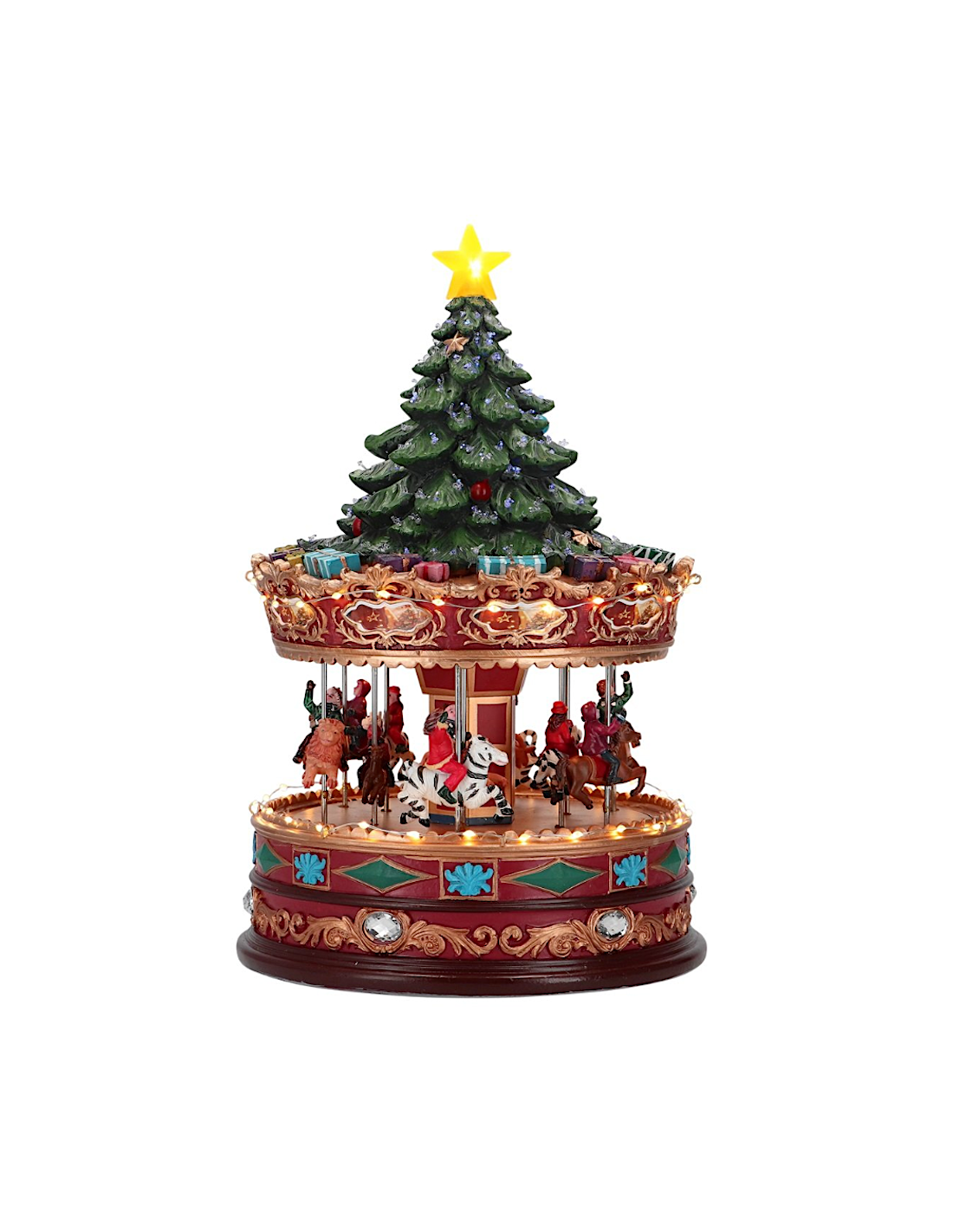 GIOSTRINE E VILLAGGI: vendita online Giostrina di Natale carosello con led 22x22x35cm, decorazione luminosa scenografica, la ...