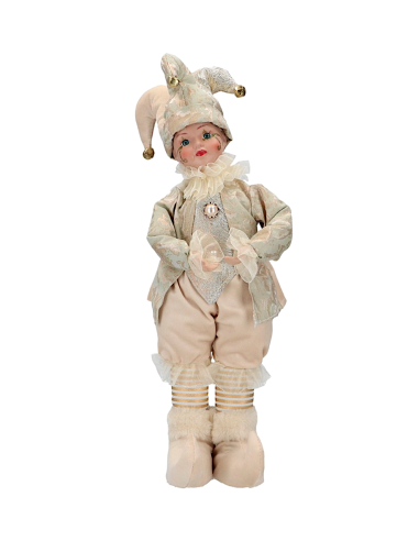 OGGETTISTICA NATALE: vendita online Giullare di Natale verde oro 14x8x45,7cm, decorazione natalizia elegante, la magia di Nat...
