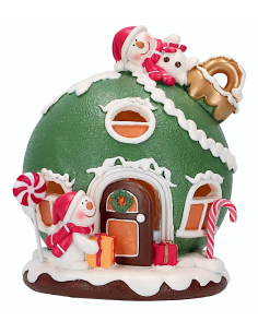 OGGETTISTICA NATALE: vendita online Casa di Natale candy con led 17,5x16x18cm, decorazione luminosa assortita, addobbo elegan...