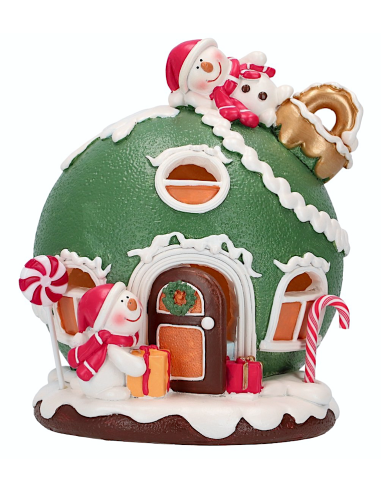 OGGETTISTICA NATALE: vendita online Casa di Natale candy con led 17,5x16x18cm, decorazione luminosa assortita, addobbo elegan...
