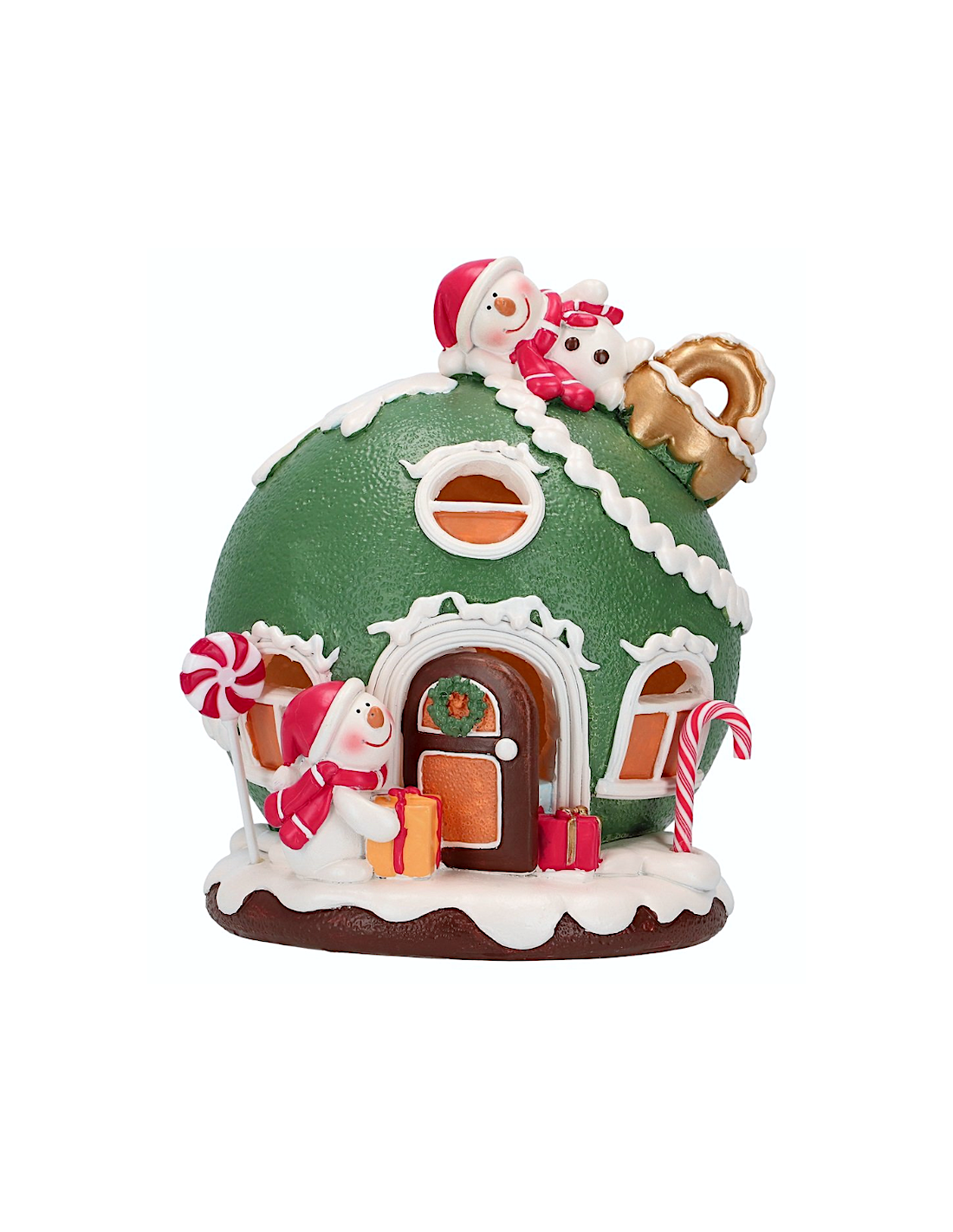 OGGETTISTICA NATALE: vendita online Casa di Natale candy con led 17,5x16x18cm, decorazione luminosa assortita, addobbo elegan...