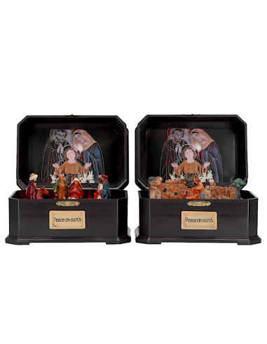 OGGETTISTICA NATALE: vendita online Natività di Natale in music box con led, presepe elegante, la magia di Natale per la tua ...