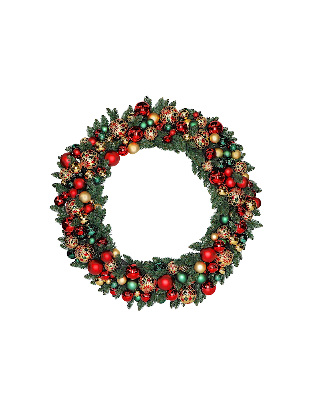 BOE E GHIRLANDE: vendita online CORONA di Natale 91CM con Sfere Rosso Oro e LED, Centro tavola e parete, La magia di Natale p...