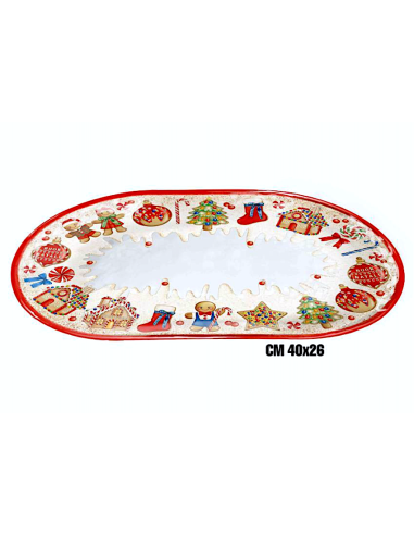 MARZAPANE VASSOIO OVALE PIANO 40X26CM