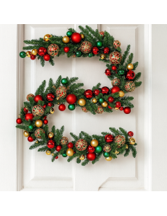BOE E GHIRLANDE: vendita online BOA di Natale 300CM con Sfere Rosso Oro e LED, Decorazione luminosa, Addobbo natalizio elegan...