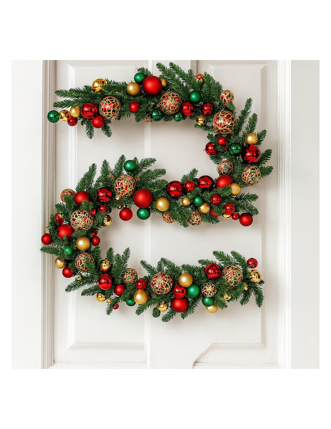 BOE E GHIRLANDE: vendita online BOA di Natale 300CM con Sfere Rosso Oro e LED, Decorazione luminosa, Addobbo natalizio elegan...