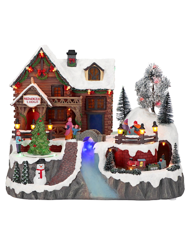 GIOSTRINE E VILLAGGI: vendita online Villaggio di Natale con albero e treno,  decorazione luminosa, scenografia natalizia, la...