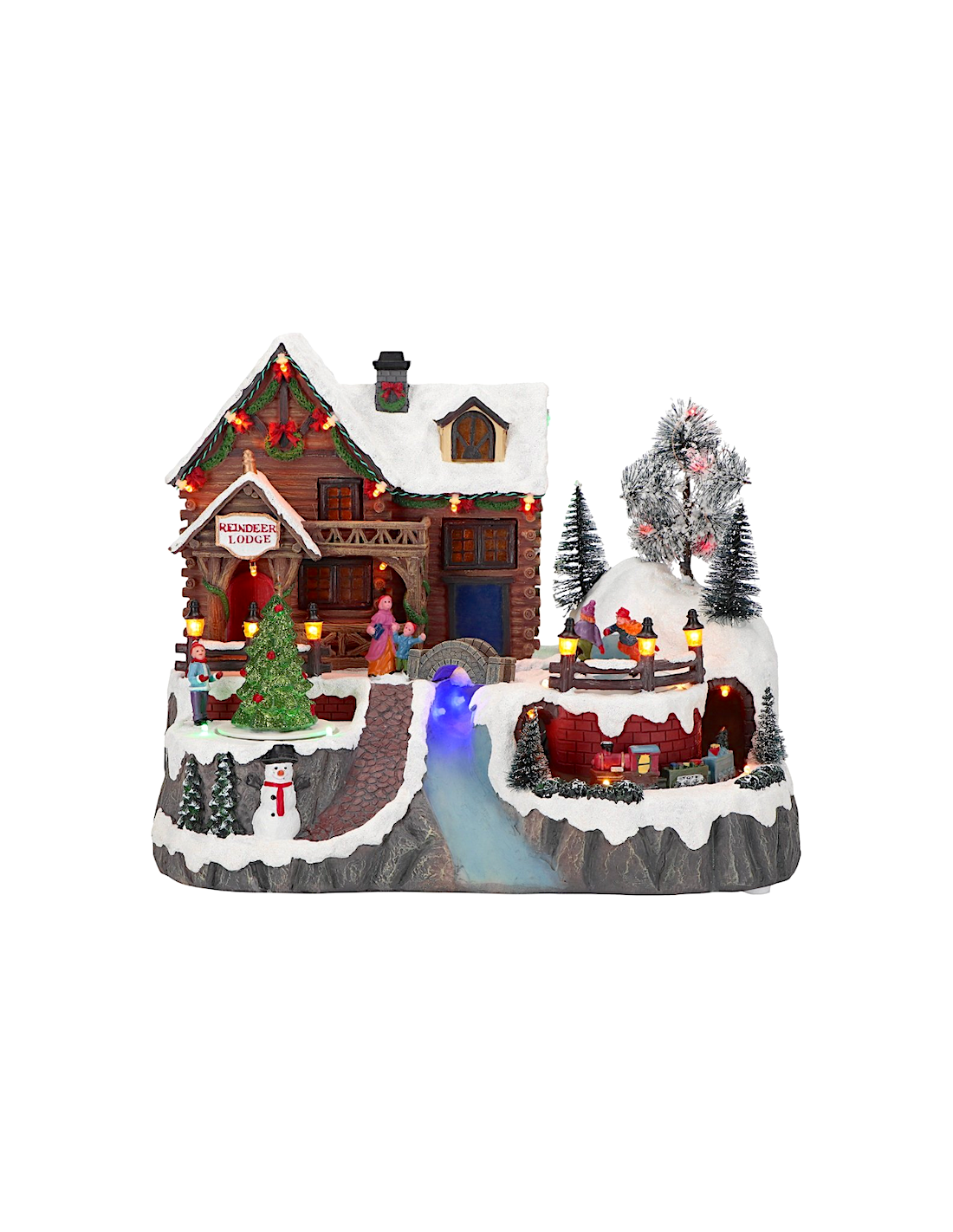 GIOSTRINE E VILLAGGI: vendita online Villaggio di Natale con albero e treno,  decorazione luminosa, scenografia natalizia, la...